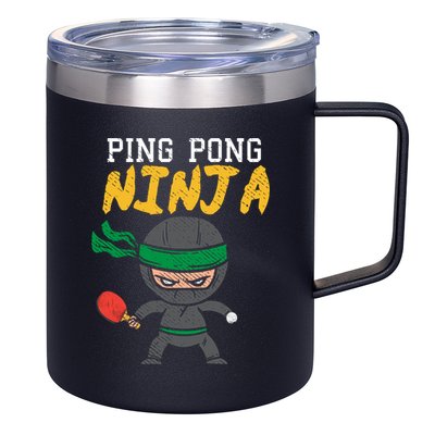 Ping Pong Ninja Table Tennis Gift 12oz Stainless Steel Coffee Mug