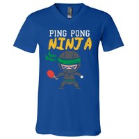 Ping Pong Ninja Table Tennis Gift V-Neck T-Shirt