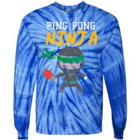 Ping Pong Ninja Table Tennis Gift Tie-Dye Long Sleeve Shirt