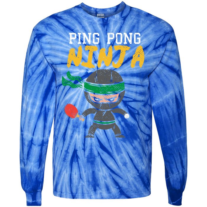 Ping Pong Ninja Table Tennis Gift Tie-Dye Long Sleeve Shirt