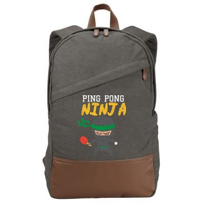 Ping Pong Ninja Table Tennis Gift Cotton Canvas Backpack