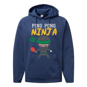 Ping Pong Ninja Table Tennis Gift Performance Fleece Hoodie