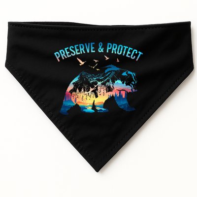 Preserve & Protect National Park Nature Forest Bear Wildlife USA-Made Doggie Bandana