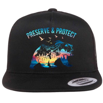 Preserve & Protect National Park Nature Forest Bear Wildlife Flatbill Hat
