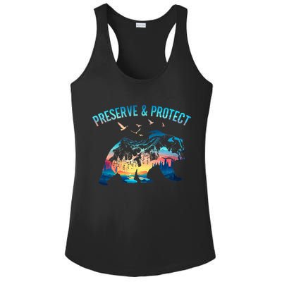 Preserve & Protect National Park Nature Forest Bear Wildlife Ladies PosiCharge Competitor Racerback Tank