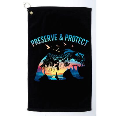 Preserve & Protect National Park Nature Forest Bear Wildlife Golf Towel
