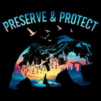 Preserve & Protect National Park Nature Forest Bear Wildlife Womens T-Shirt
