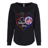 Patriotic Pediatric Nurse 4th Of July USA Flag Sunflower Womens California Wash Sweatshirt