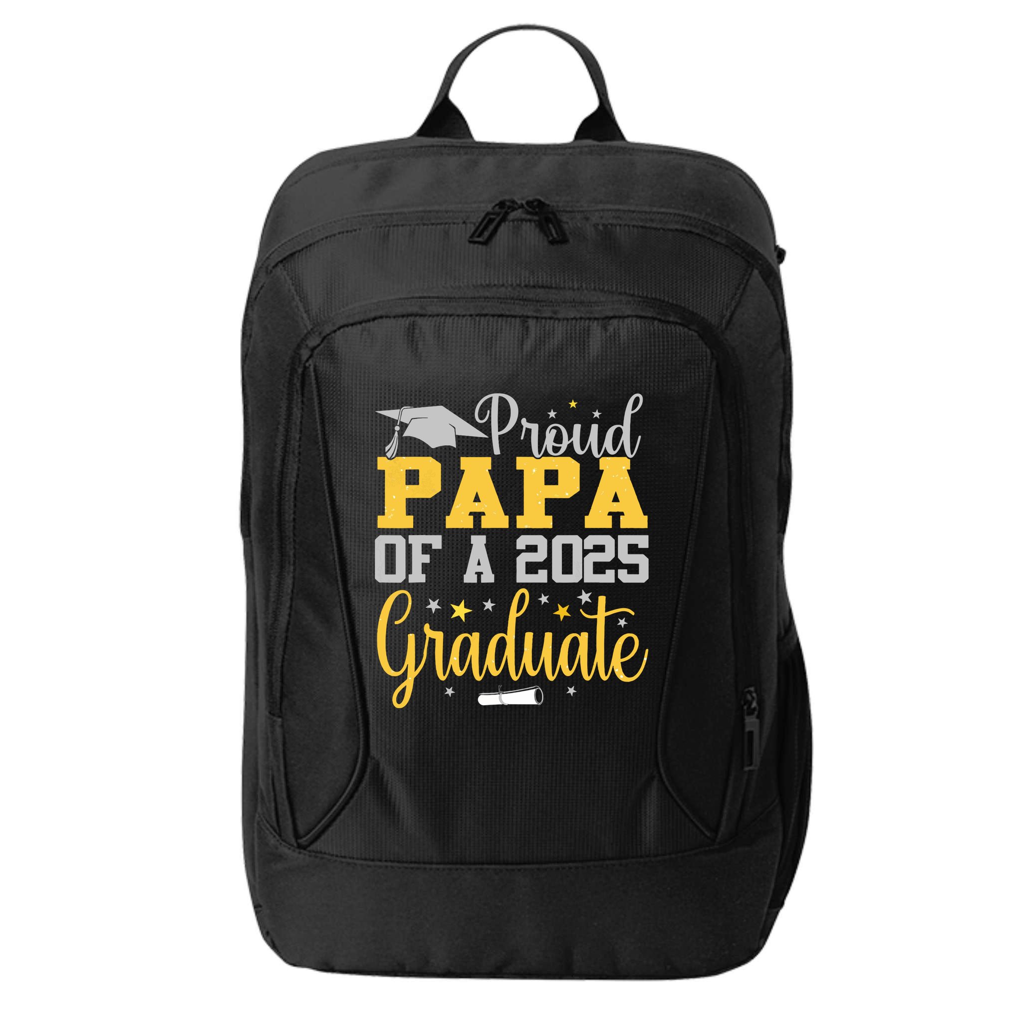 Proud Papa Of A 2025 Graduate Class Senior Graduation City Backpack