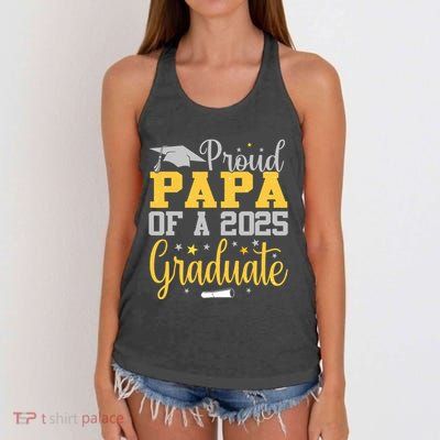 Proud Papa Of A 2025 Graduate Class Senior Graduation Women's Knotted Racerback Tank