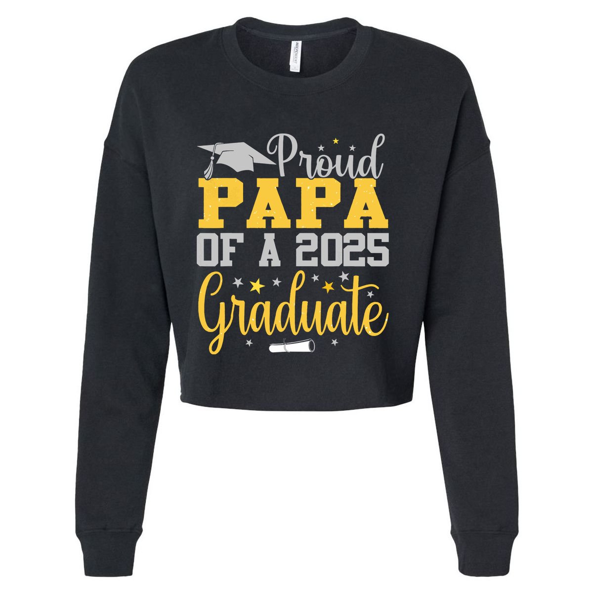 Proud Papa Of A 2025 Graduate Class Senior Graduation Cropped Pullover Crew