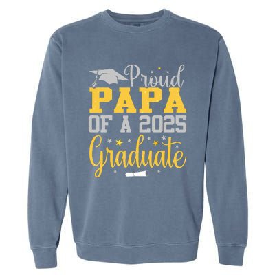 Proud Papa Of A 2025 Graduate Class Senior Graduation Garment-Dyed Sweatshirt