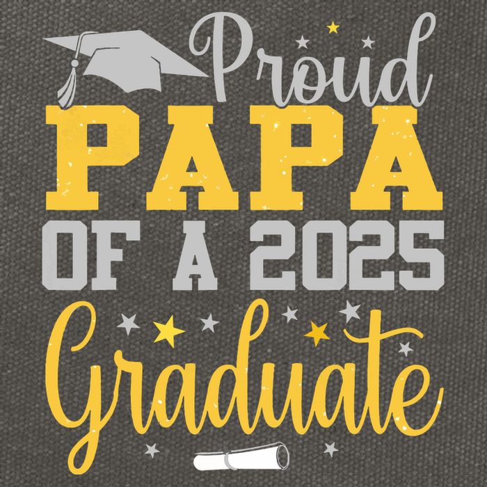 Proud Papa Of A 2025 Graduate Class Senior Graduation Cotton Canvas Backpack