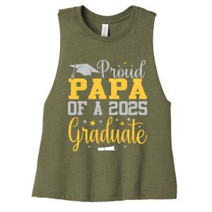 Proud Papa Of A 2025 Graduate Class Senior Graduation Women's Racerback Cropped Tank