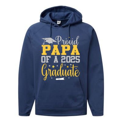 Proud Papa Of A 2025 Graduate Class Senior Graduation Performance Fleece Hoodie