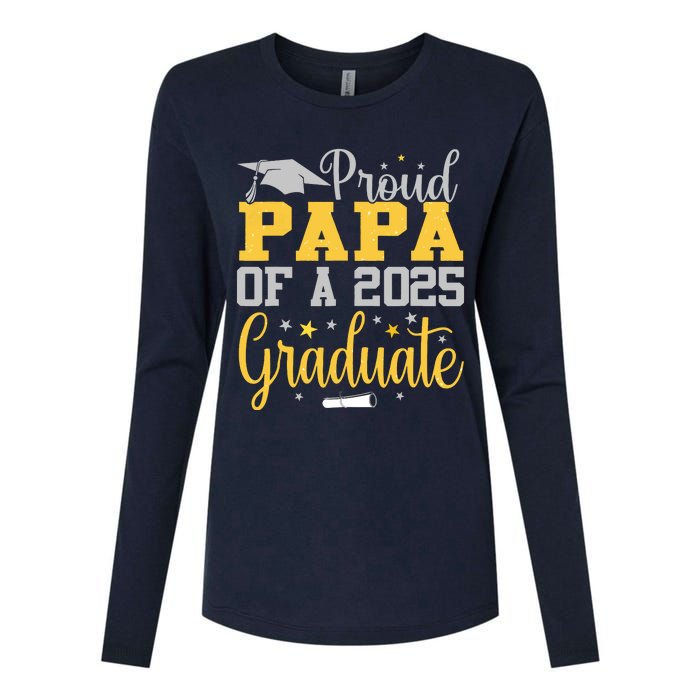 Proud Papa Of A 2025 Graduate Class Senior Graduation Womens Cotton Relaxed Long Sleeve T-Shirt