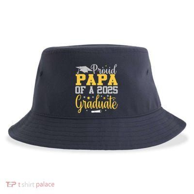 Proud Papa Of A 2025 Graduate Class Senior Graduation Sustainable Bucket Hat
