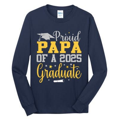 Proud Papa Of A 2025 Graduate Class Senior Graduation Tall Long Sleeve T-Shirt