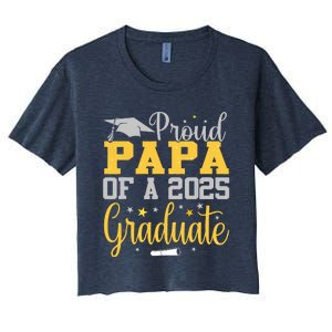 Proud Papa Of A 2025 Graduate Class Senior Graduation Women's Crop Top Tee