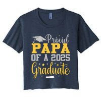 Proud Papa Of A 2025 Graduate Class Senior Graduation Women's Crop Top Tee