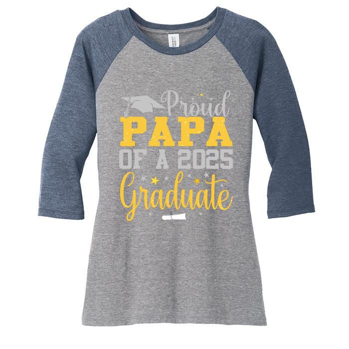 Proud Papa Of A 2025 Graduate Class Senior Graduation Women's Tri-Blend 3/4-Sleeve Raglan Shirt