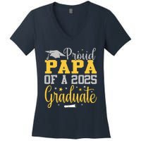 Proud Papa Of A 2025 Graduate Class Senior Graduation Women's V-Neck T-Shirt