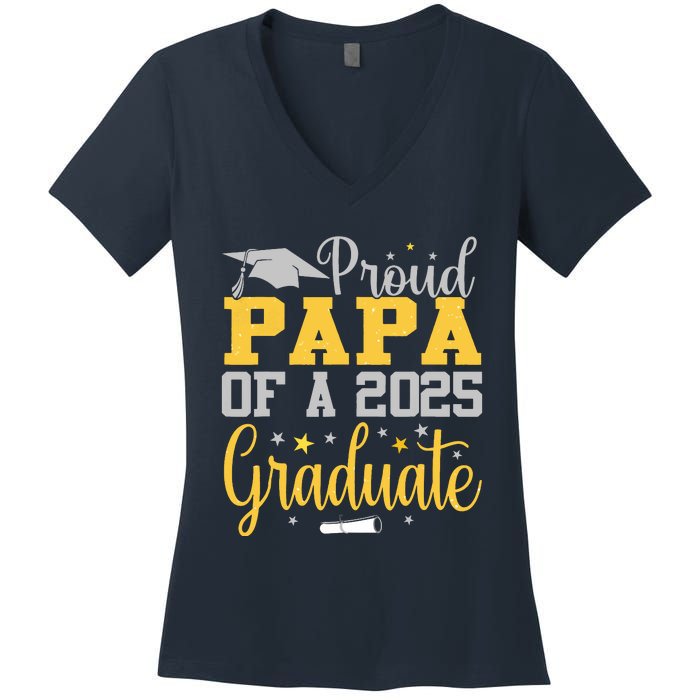 Proud Papa Of A 2025 Graduate Class Senior Graduation Women's V-Neck T-Shirt