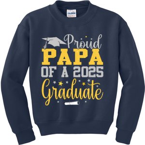 Proud Papa Of A 2025 Graduate Class Senior Graduation Kids Sweatshirt