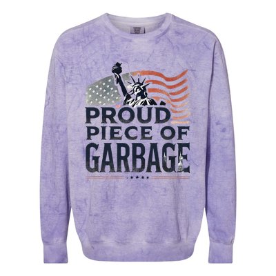 Proud Piece Of Garbage Garbage For Trump Colorblast Crewneck Sweatshirt