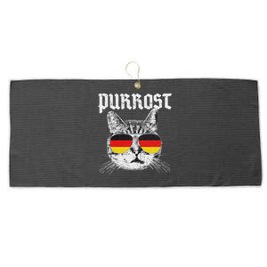 Purrost Prost Oktoberfest Cat Funny German Flag Large Microfiber Waffle Golf Towel