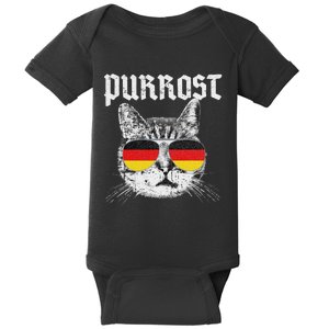 Purrost Prost Oktoberfest Cat Funny German Flag Baby Bodysuit