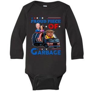 Proud Piece Of Garbage Garbage For Trump Baby Long Sleeve Bodysuit