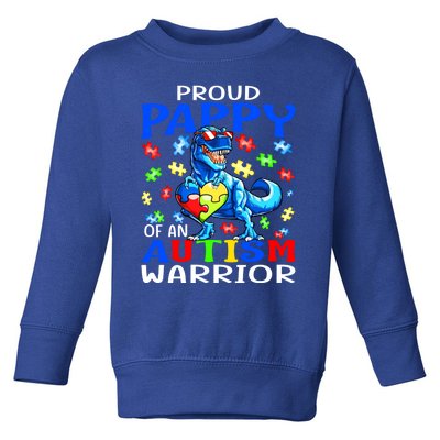 Proud Pappy Of An Autism Warrior Dinosaur Great Gift Toddler Sweatshirt