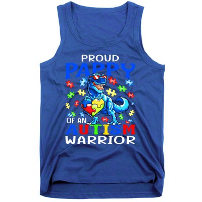 Proud Pappy Of An Autism Warrior Dinosaur Great Gift Tank Top