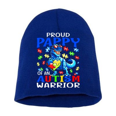 Proud Pappy Of An Autism Warrior Dinosaur Great Gift Short Acrylic Beanie