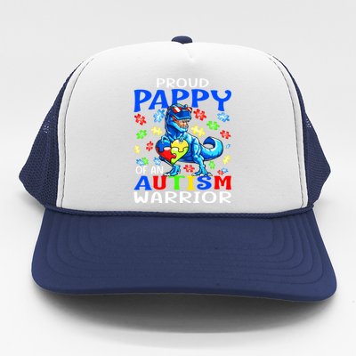 Proud Pappy Of An Autism Warrior Dinosaur Great Gift Trucker Hat