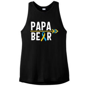 Proud Papa Of Down Syndrome Warrior Awareness Trisomy 21 Ladies PosiCharge Tri-Blend Wicking Tank