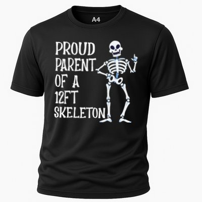 Proud Parent Of A 12 Foot Skeleton Funny Halloween Costume Performance Shirt