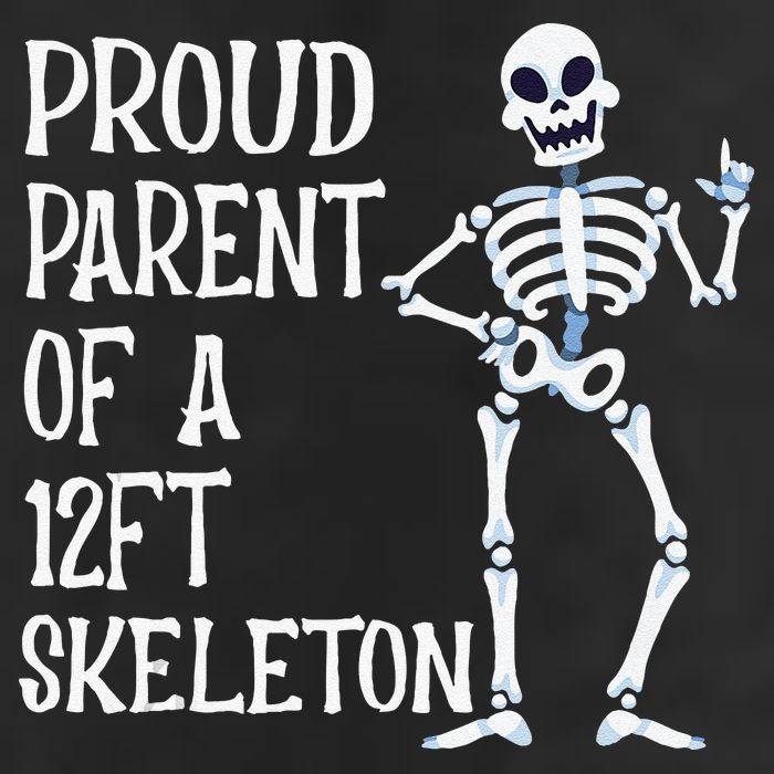 Proud Parent Of A 12 Foot Skeleton Funny Halloween Costume Adult Drive Performance Visor