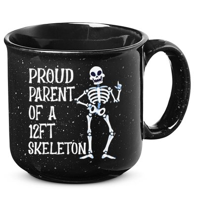 Proud Parent Of A 12 Foot Skeleton Funny Halloween Costume 15oz Campfire Ceramic Mug