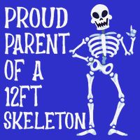 Proud Parent Of A 12 Foot Skeleton Funny Halloween Costume Women's V-Neck T-Shirt