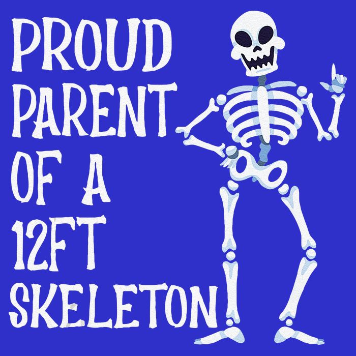 Proud Parent Of A 12 Foot Skeleton Funny Halloween Costume Women's V-Neck T-Shirt