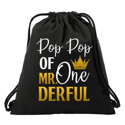 Pop Pop Of Mr Onederful 1st Birthday Mother's Day Drawstring Bag