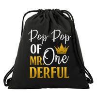 Pop Pop Of Mr Onederful 1st Birthday Mother's Day Drawstring Bag