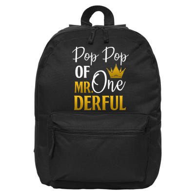 Pop Pop Of Mr Onederful 1st Birthday Mother's Day 16 in Basic Backpack