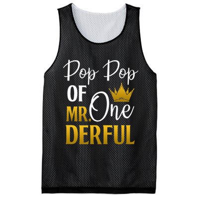 Pop Pop Of Mr Onederful 1st Birthday Mother's Day Mesh Reversible Basketball Jersey Tank