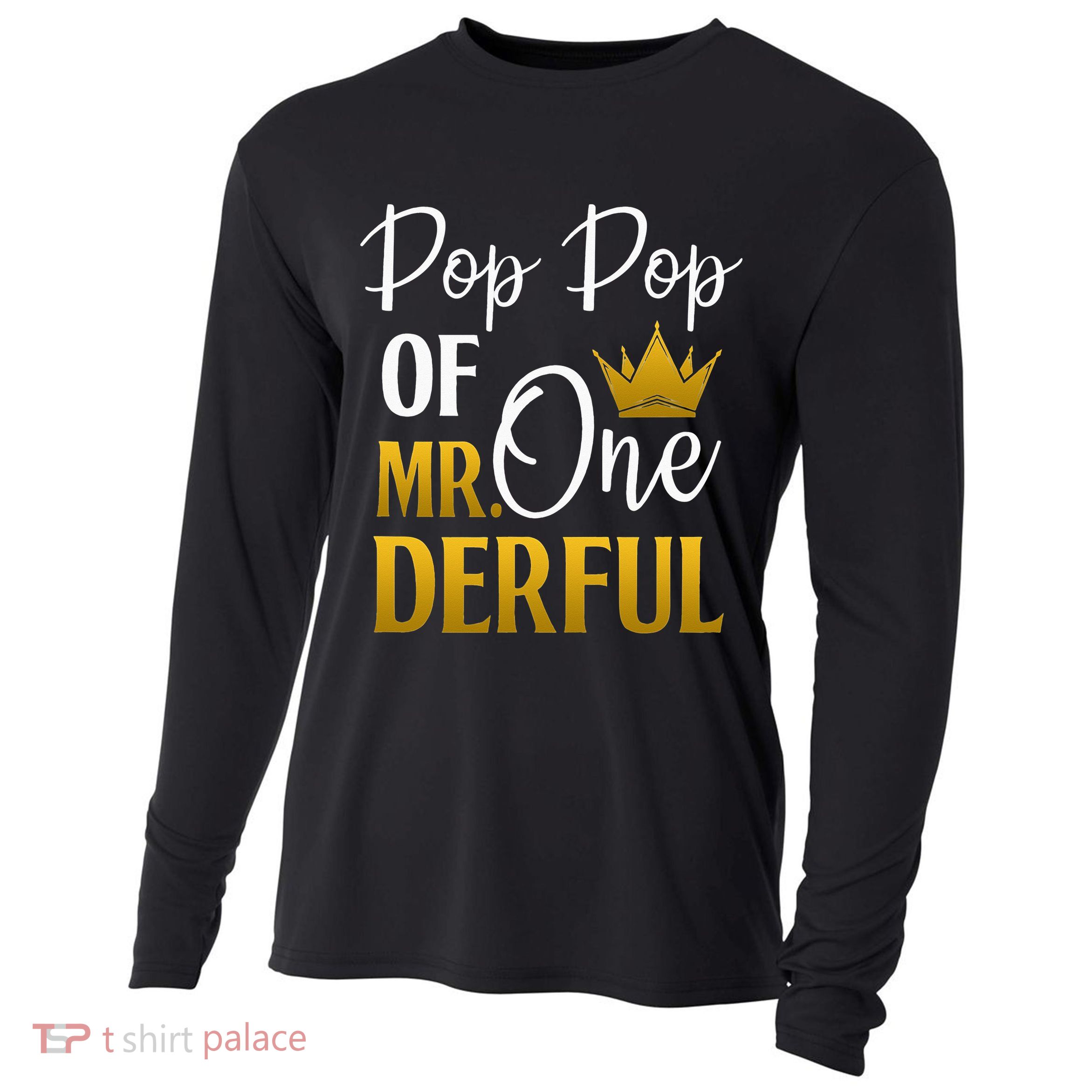 Pop Pop Of Mr Onederful 1st Birthday Mother's Day Cooling Performance Long Sleeve Crew