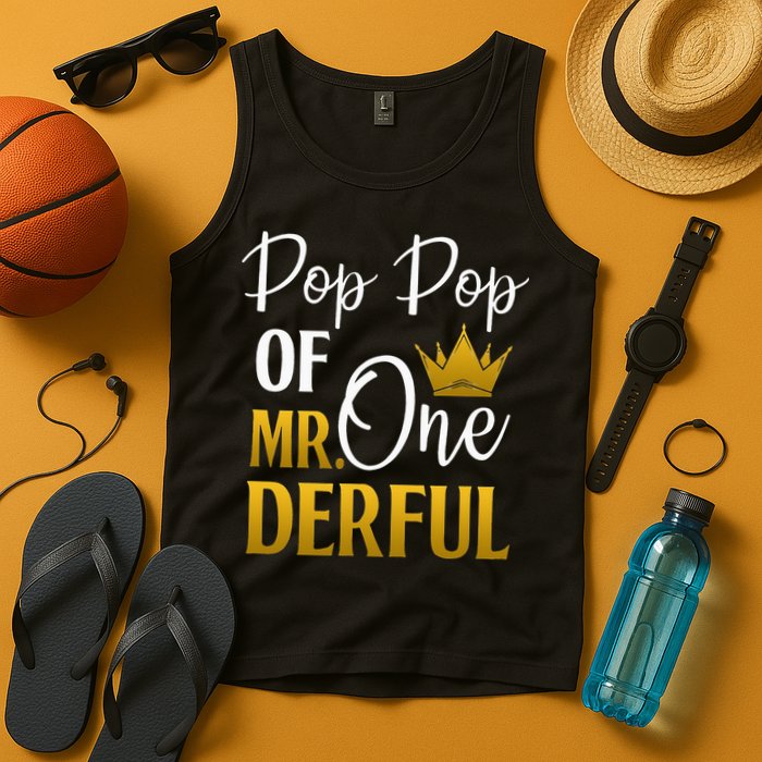 Pop Pop Of Mr Onederful 1st Birthday Mother's Day Tank Top