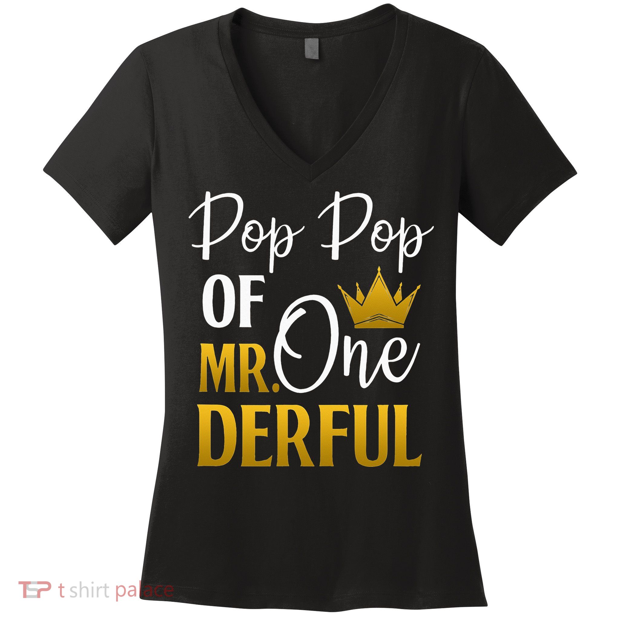 Pop Pop Of Mr Onederful 1st Birthday Mother's Day Women's V-Neck T-Shirt