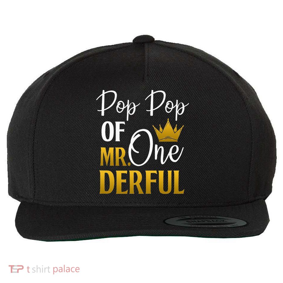 Pop Pop Of Mr Onederful 1st Birthday Mother's Day Wool Snapback Cap